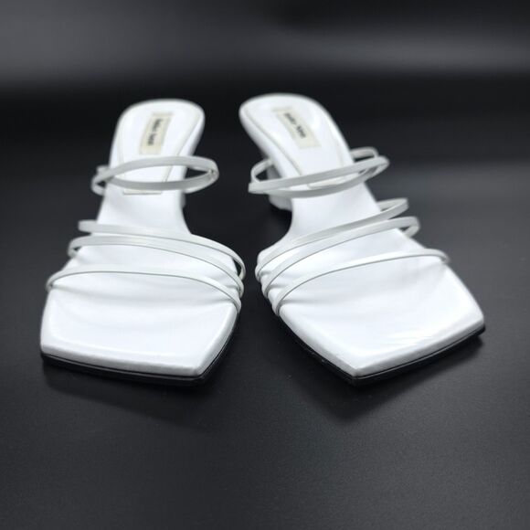 REIKE NEN 5 Strap Wedge Heels White Leather 90s Minimal Y2k Clean Girl Modern 6 - Picture 6 of 12